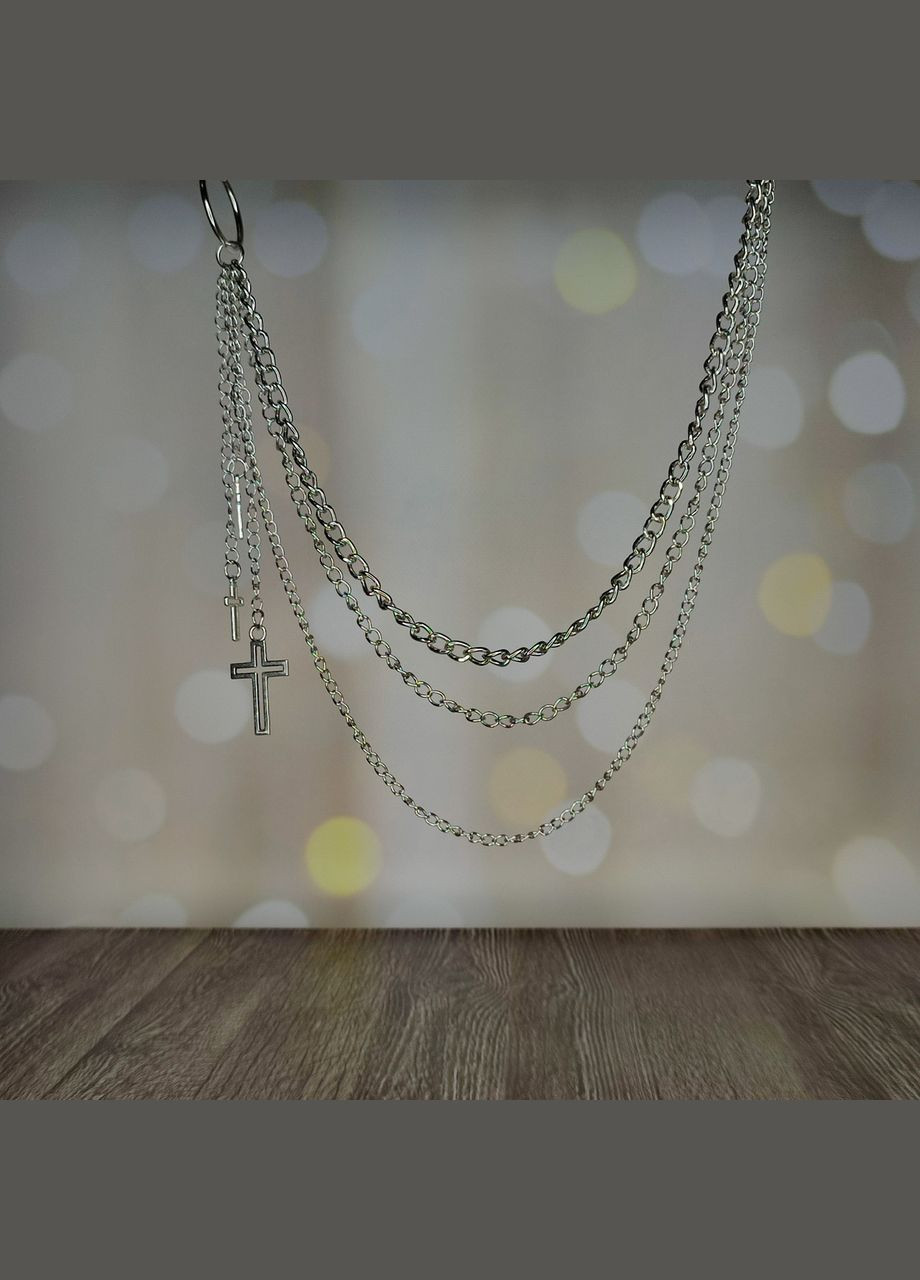 Тройная цепочка с крестиками на джинсы, штаны, брюки, юбку, одежду SureGeek (316089517)