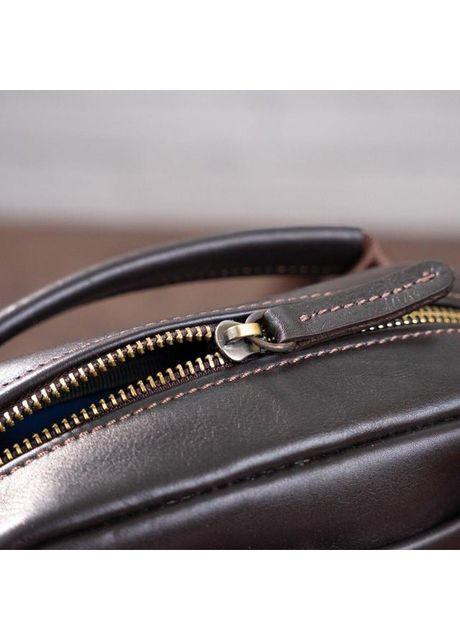 Сумка планшет через плече чоловіча з натуральної шкіри маленька Коричневий 36627 Shvigel (353689970)