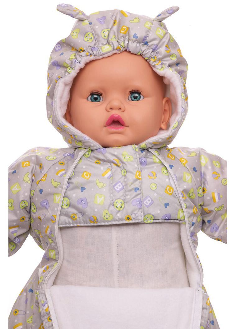 Человечек на флисе в пуговку серый 74 см (27727) BABYKROHA (315340814)