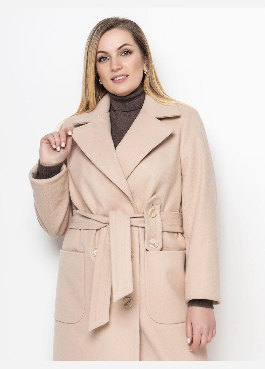 Бежеве демісезонне Пальто Віола кремовий 0355 Vlavi