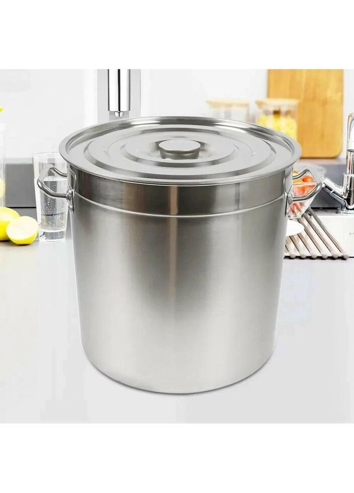 Кастрюля с крышкой BH-3130-20 20 л 30 см серебристая Bohmann (335972800)