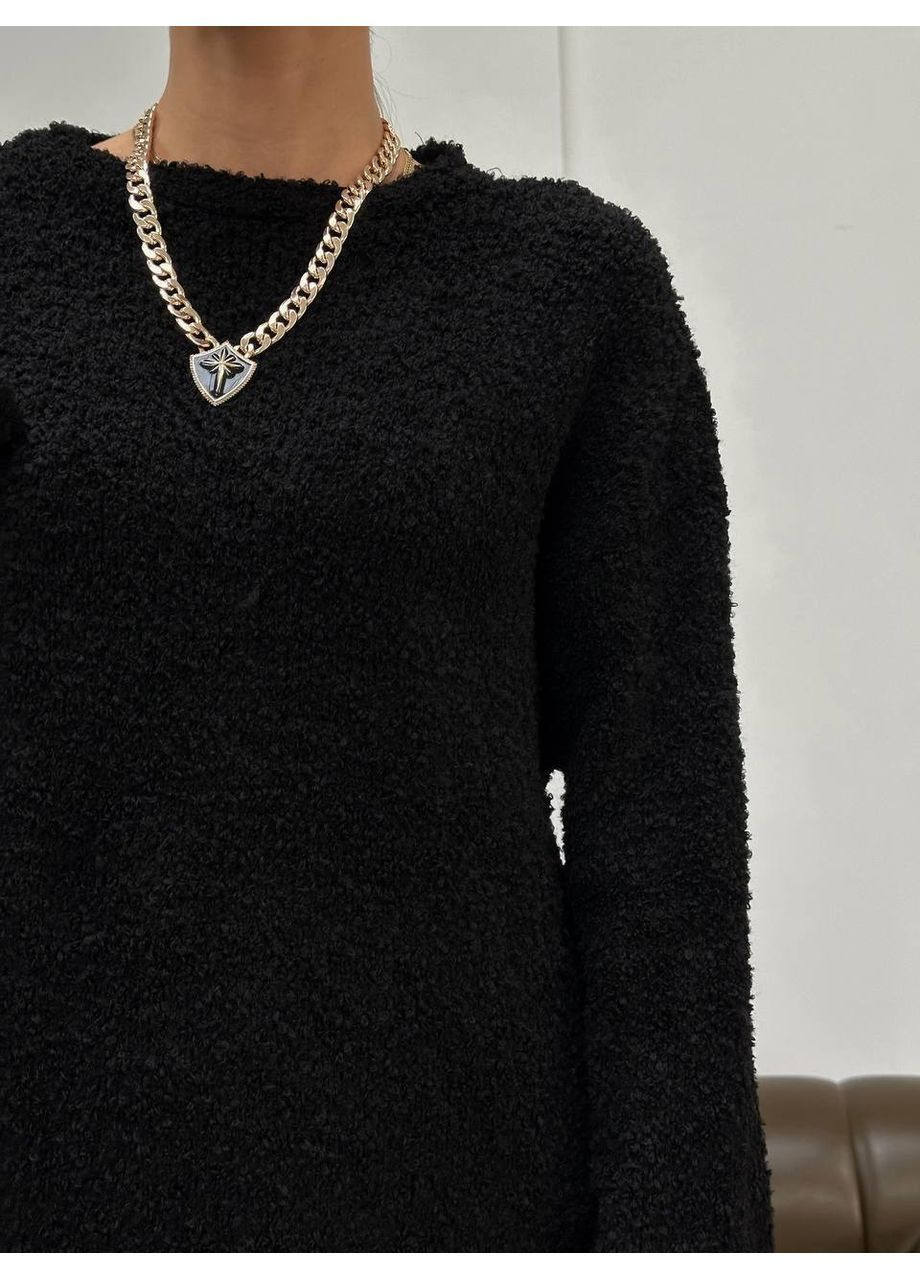 Черный демисезонный свитер женский Гермес