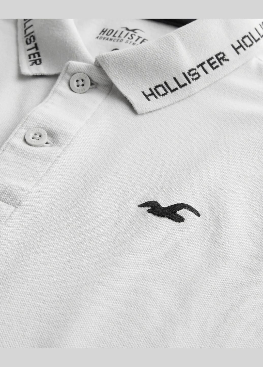 Светло-серая футболка-поло мужское - поло hc9560m для мужчин Hollister