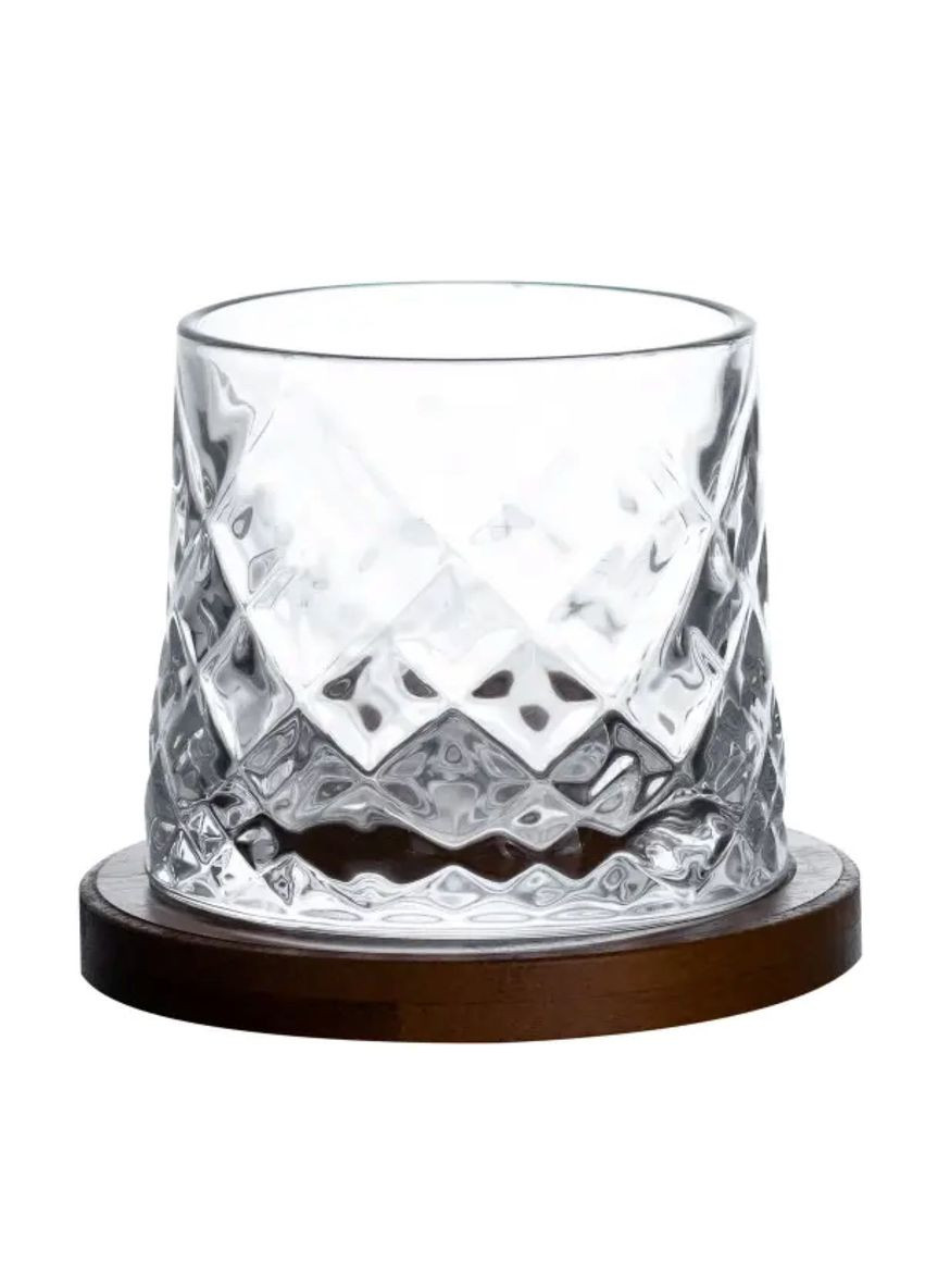 Стакан для виски Dof с бамбуковой подставкой, 300 мл, вращающийся стакан HP1603 Yiwu (370675504)