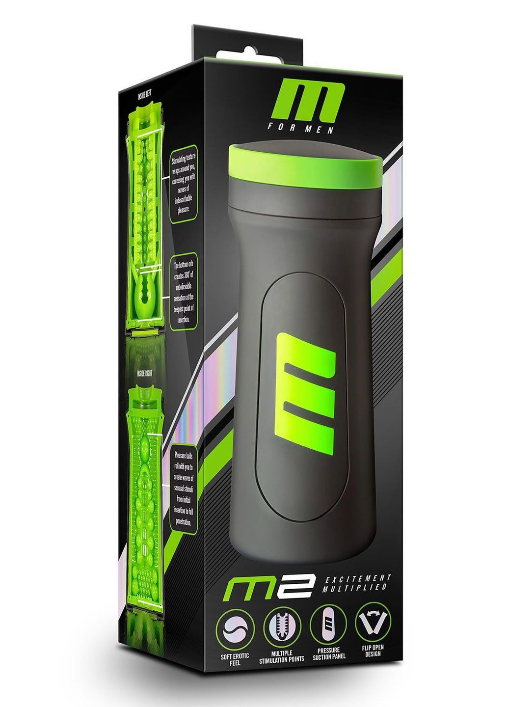 Мастурбатор в колбе M FOR MEN M2 SUPERIOR STROKER BLACK Blush (297399857)