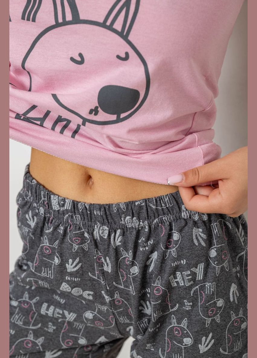 Розовая пижама женская с принтом Fawn 243R9637