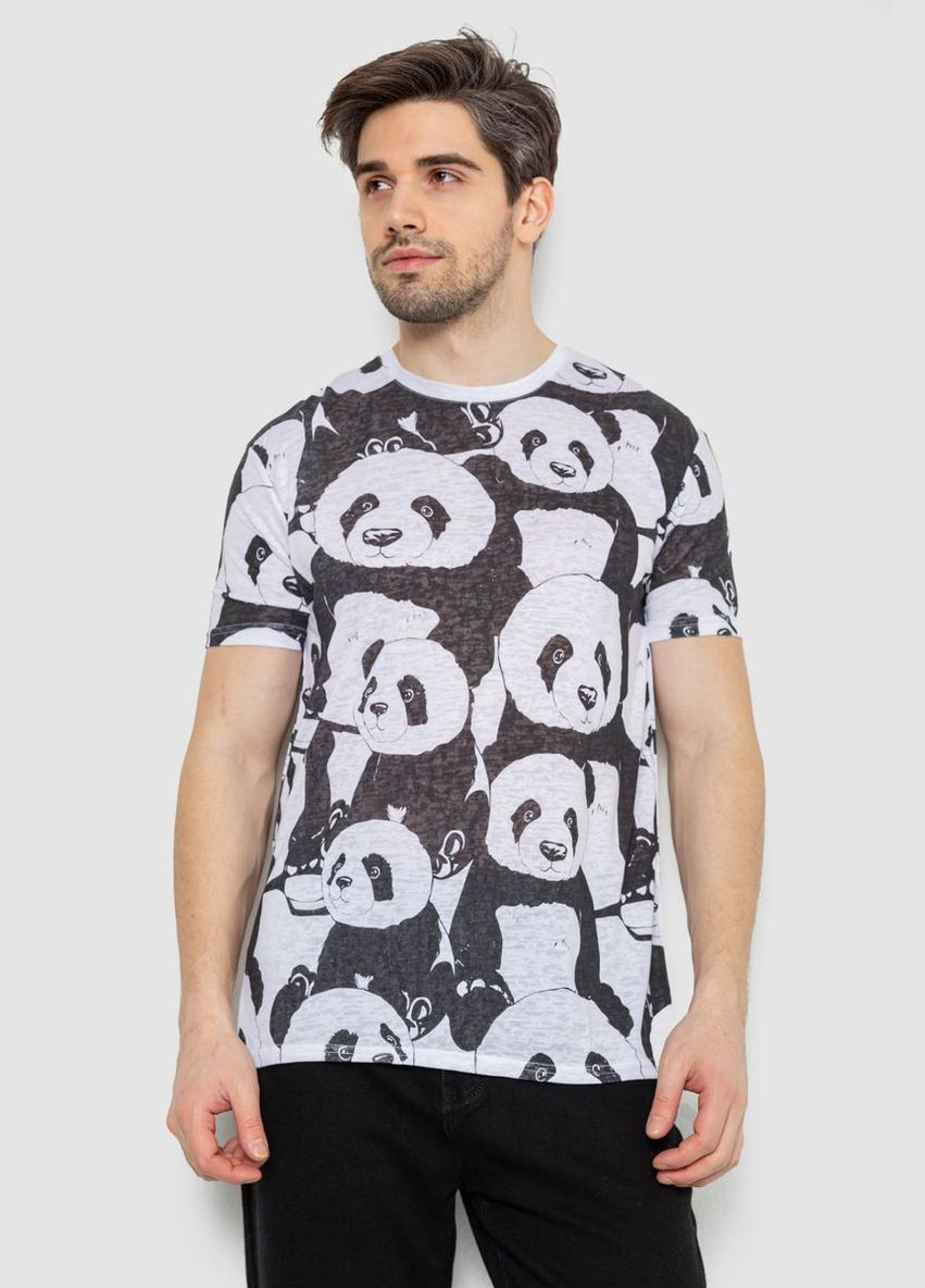 Черно-белая футболка мужская с принтом Andi 244R6034