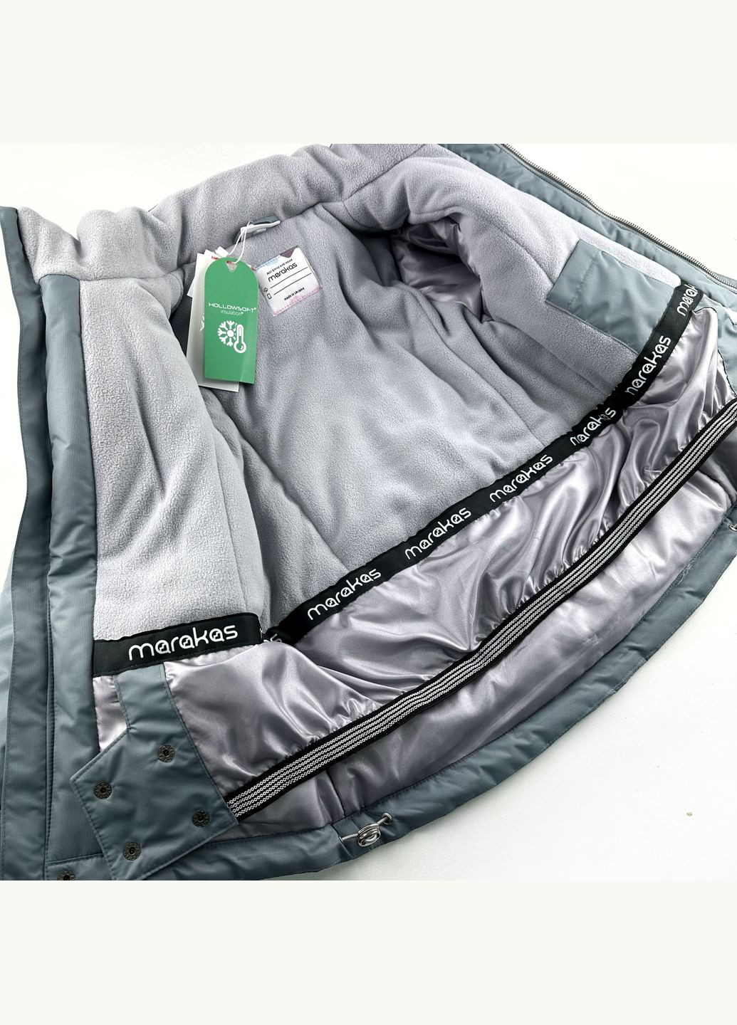 Серая зимняя куртка зимняя однотон зимний 1jac-fl-01-09244 Marakas