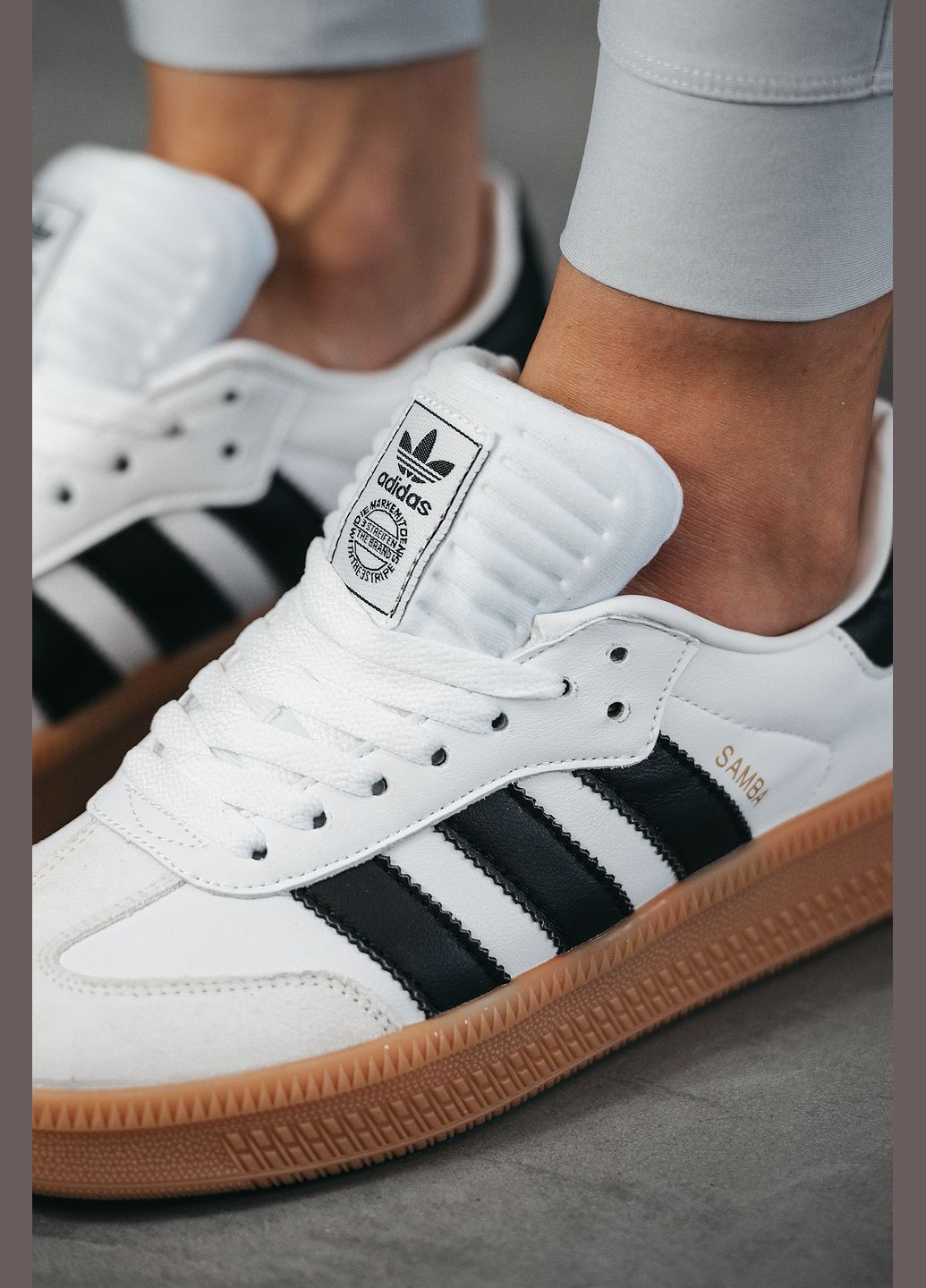 Кроссовки женские и мужские Adidas Samba XLG white | Адидас Самба белые No Brand белые демисезоны (315683569)