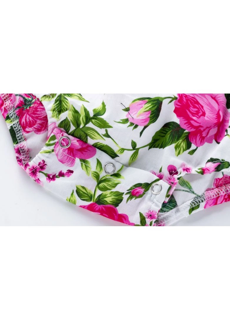 Боді дитяче з квітковим принтом і пов'язкою 66см Білий (4878) Diana Textile (371136481)