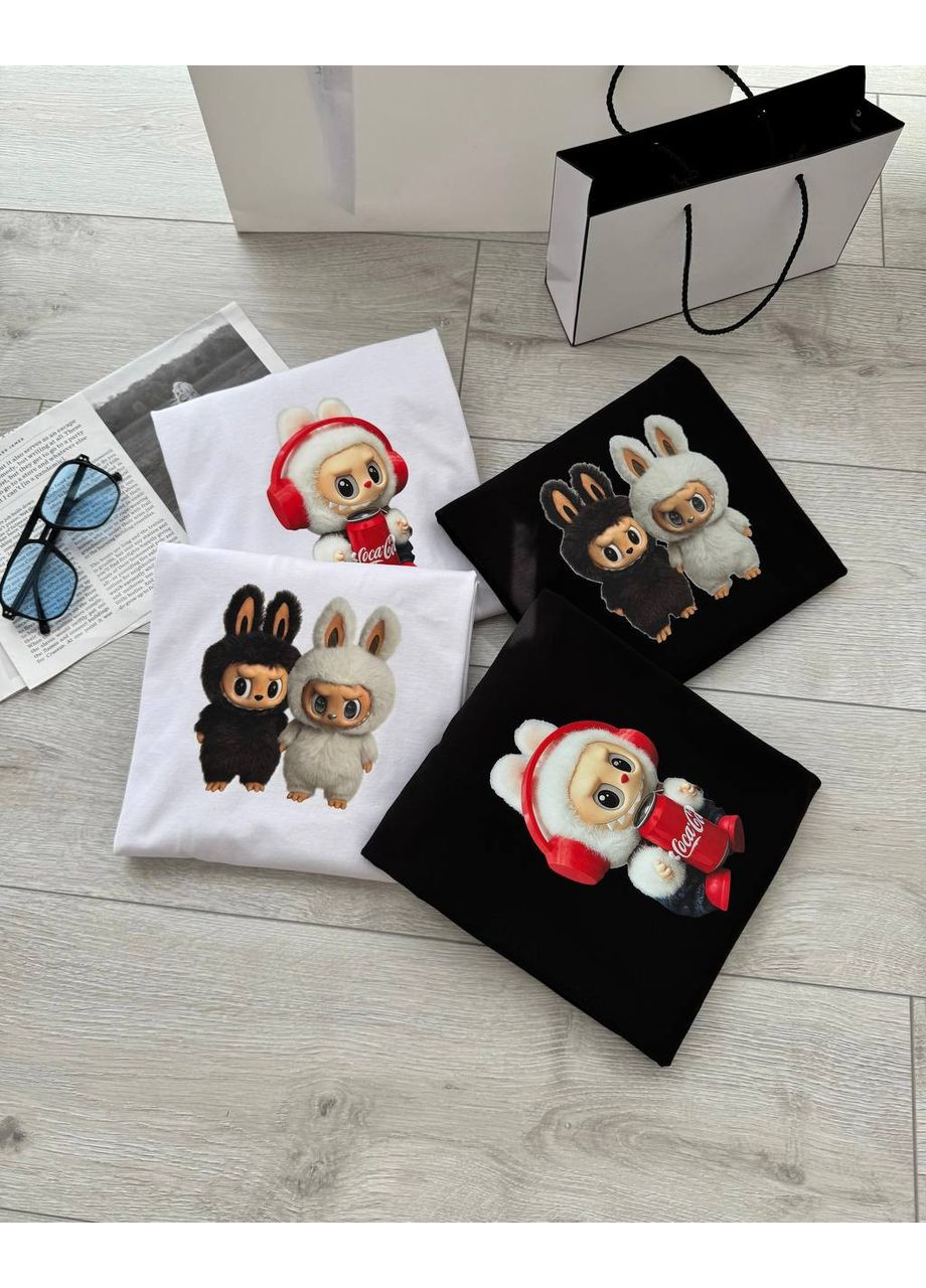 Футболка оверсайз с принтом лабубу. Україна - (351480294)