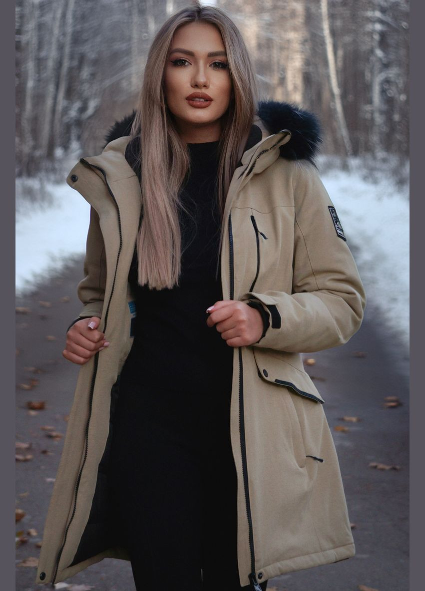 Бежева зимня парка жіноча af 21628 бежева Freever