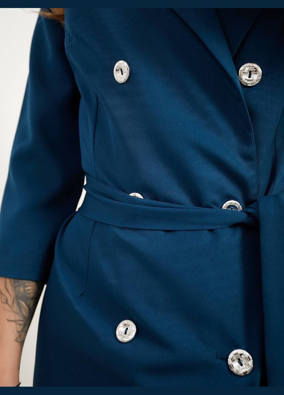 Морской волны деловое, кэжуал, вечернее женское платье-пиджак No Brand