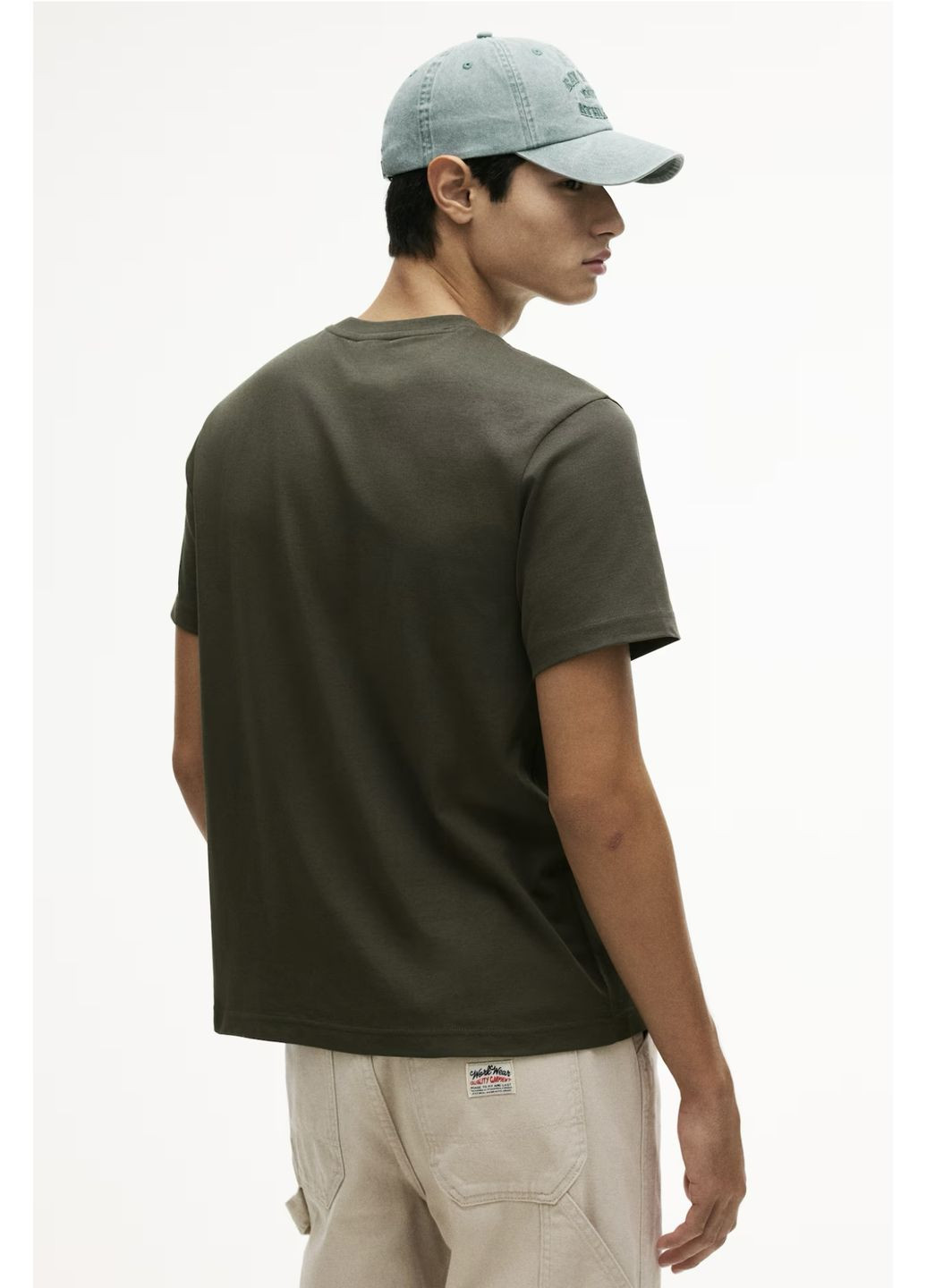 Темно-зелена футболка H&M regular fit