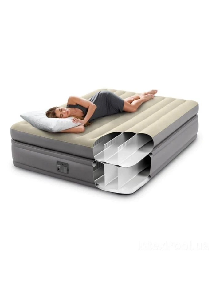 Надувная кровать 64164 (152х203х51 см) со встроенным насосом Intex (401889788)