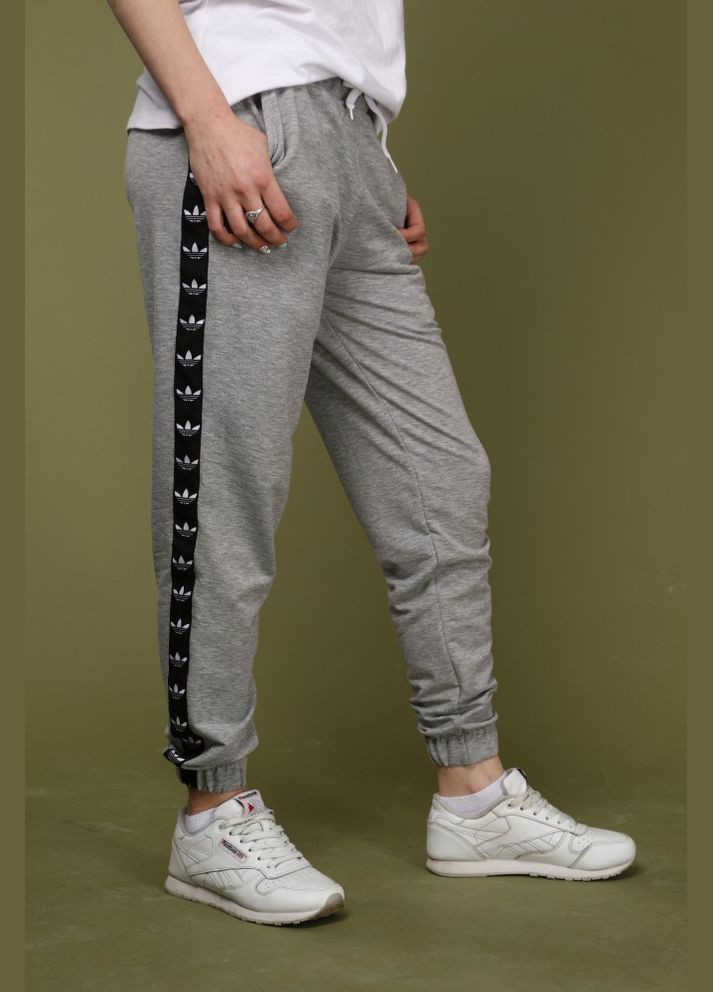Брюки серые с черным лампасом No Brand (322652558)