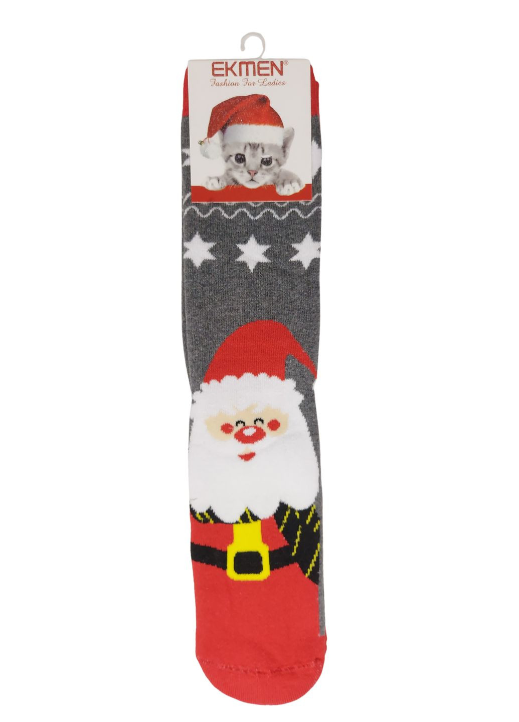 Серые женские махровые новогодние носки Ekmen (313442944)