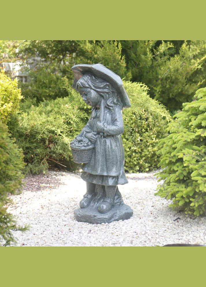Садовая фигура Девочка с зонтиком зеленый гранит 66х30х22 см (ССПГ121462) Гранд Презент (285720642)