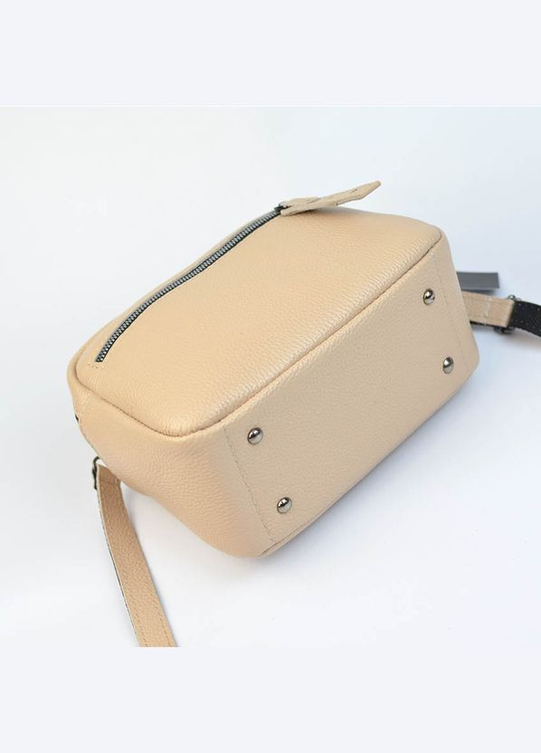 Пудровая маленькая женская молодежная кожаная сумка кросс-боди через плечо Serebro (322846269)