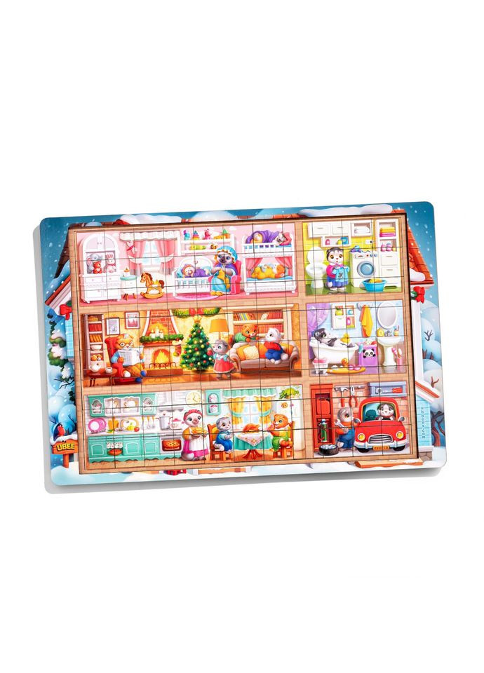 Пазл детский деревянный "Кошачий дом" (ПСД249) PSD249, 176 элементов Ubumblebees (302386392)