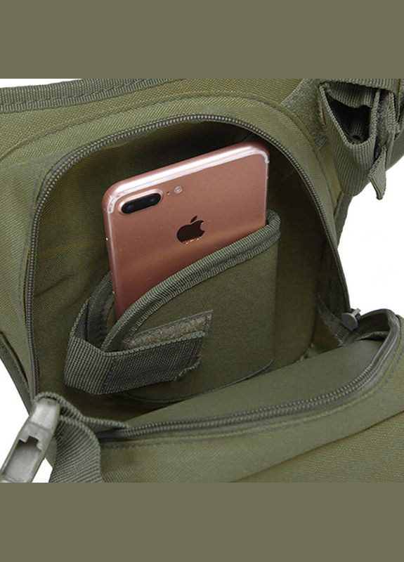 Сумка тактична на пояс Outdoor A9001 Green однотонна чоловіча з ремінцем 9 шт. Aokali (352011330)