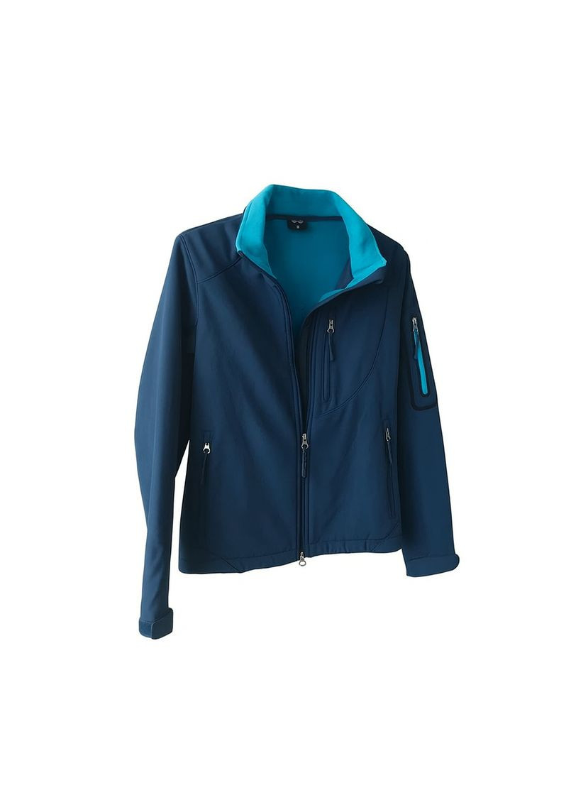 Темно-синяя демисезонная куртка softshell (софтшел) водоотталкивающая и ветрозащитная для женщины bionic-finish® eco 23341852 Crane