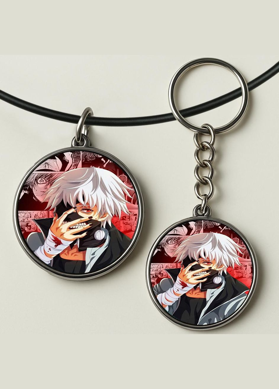Набір підвіска (кулон) та брелок Аніме Токійський гуль #02 (подарунковий набір) No Brand (332633623)