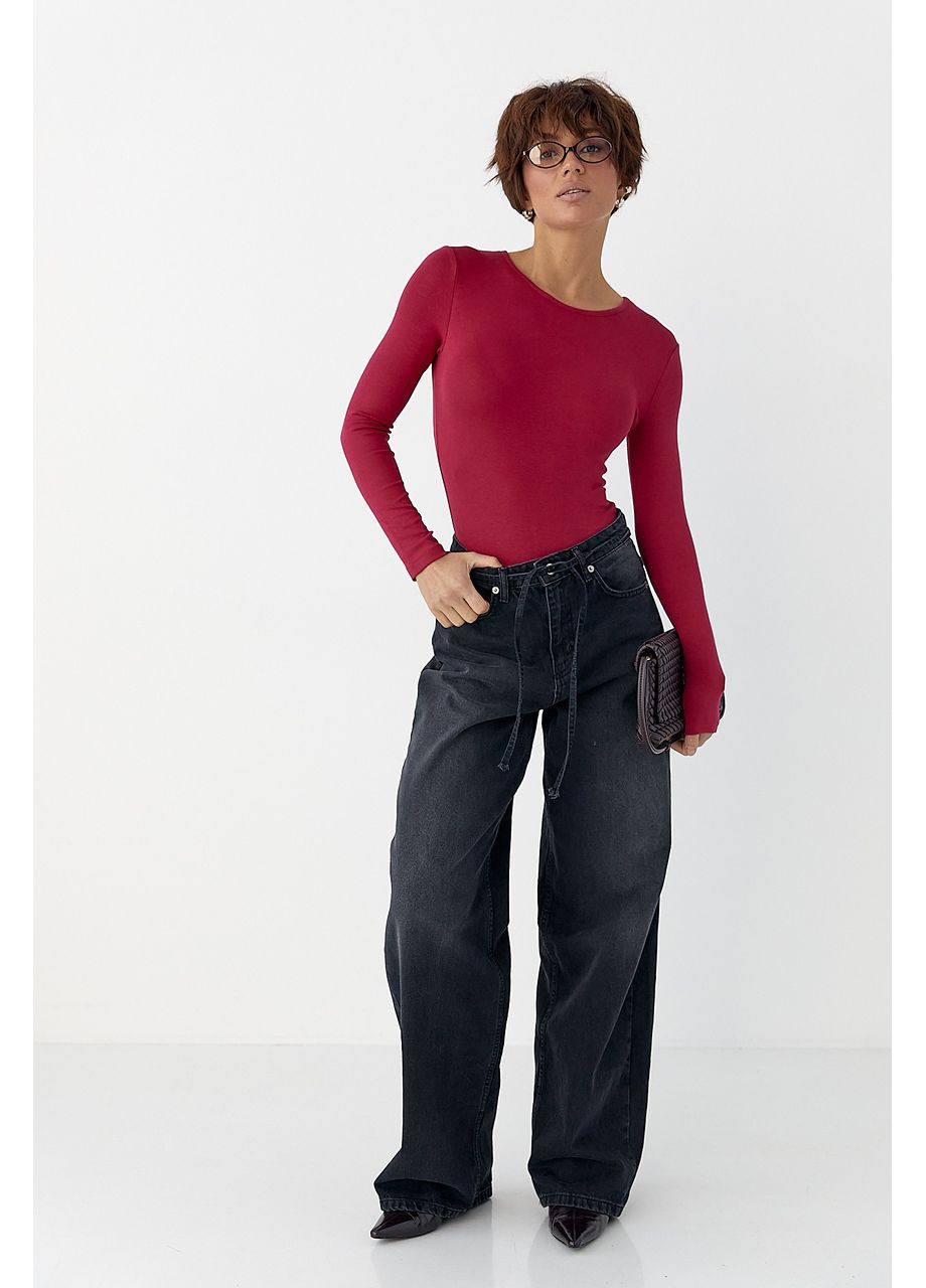 Трикотажное боди с длинными рукавами Lurex (369327152)