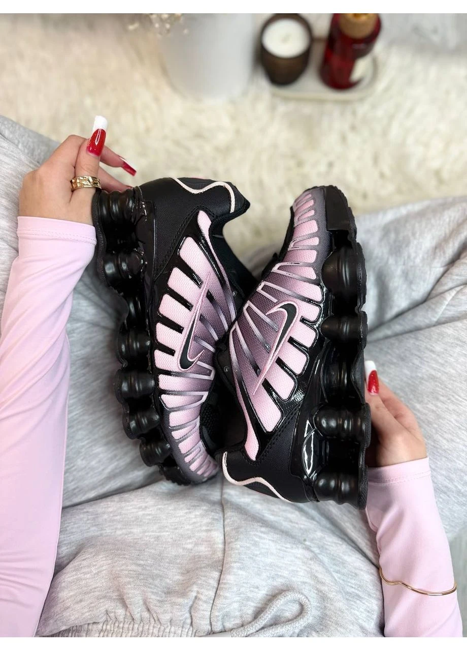 КРОССОВКИ ЖЕНСКИЕ NIKE SHOX BLACK PINK НАЙК ШОКС ЧЕРНЫЕ No Brand чёрные демисезоны (390651224)