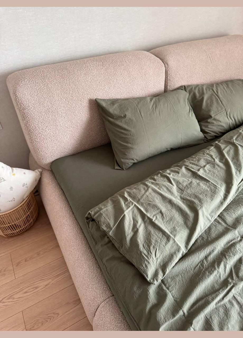 Постельное белье Антиаллергенное Евро 200х220 наволочка 70х70 2шт Хаки (П4К-al-sikel-var-004-01) No Brand (348095228)