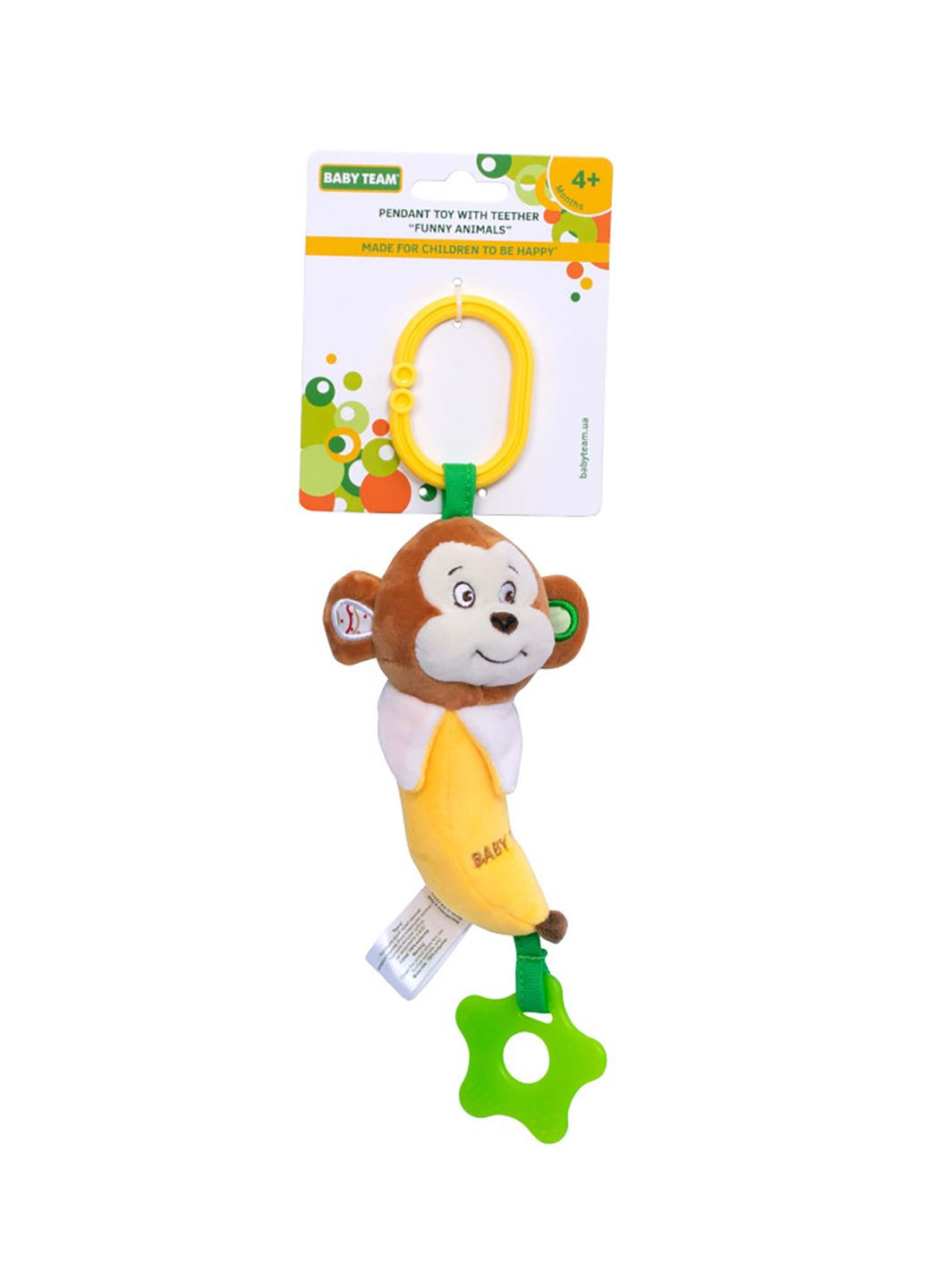 Игрушка-подвеска с прорезывателем "Веселые животные" цвет разноцветный ЦБ-00250092 Baby Team (292706599)