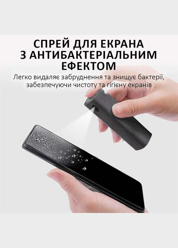 Набір 2 в 1 спрей 10мл + мікрофібра / для очищення екрану телефону, планшета, ноутбука / Синій No Brand (322566933)