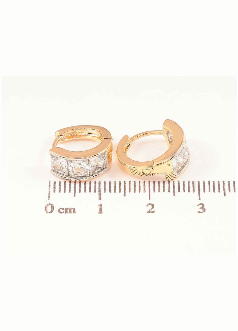 Серьги Позолота 18K + Родий колечка «Дорожки фианитов» (260884) Xuping Jewelry (356456510)