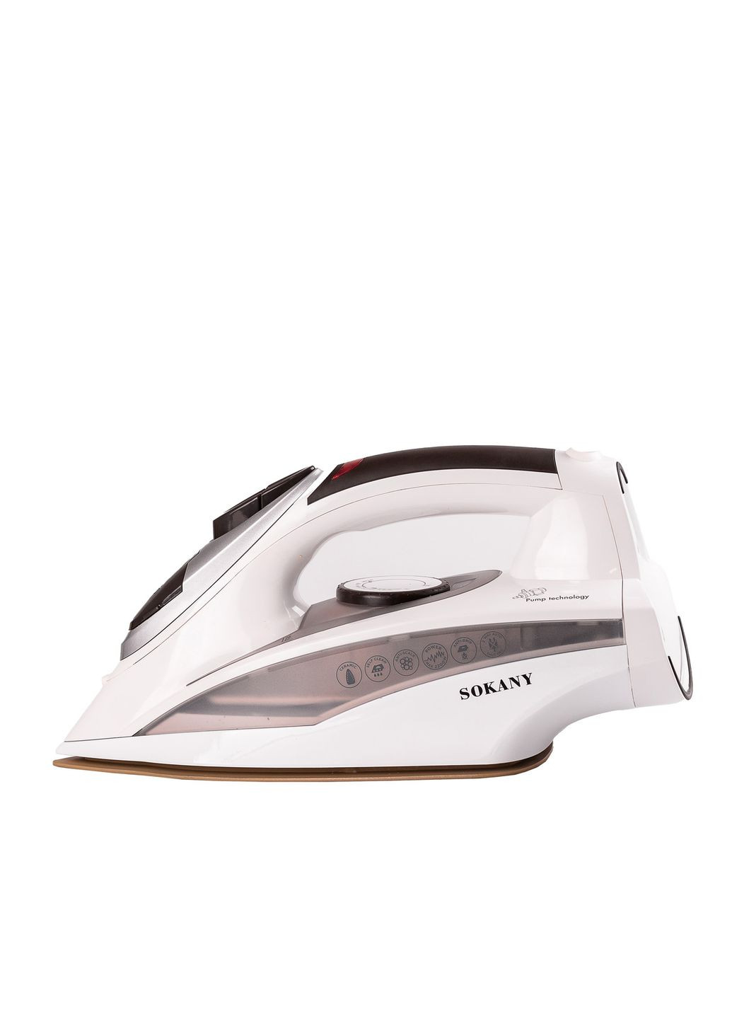 Утюг AJ-2052 с керамической подошвой и системой самоочистки Белый Sokany (360455108)