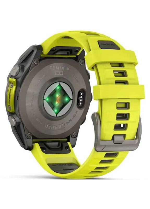 Смарт-годинник Fenix 8 Solar 47mm Sapph Titan Yellow&Graph Sil Band (010-02906-21) Garmin (323088946)