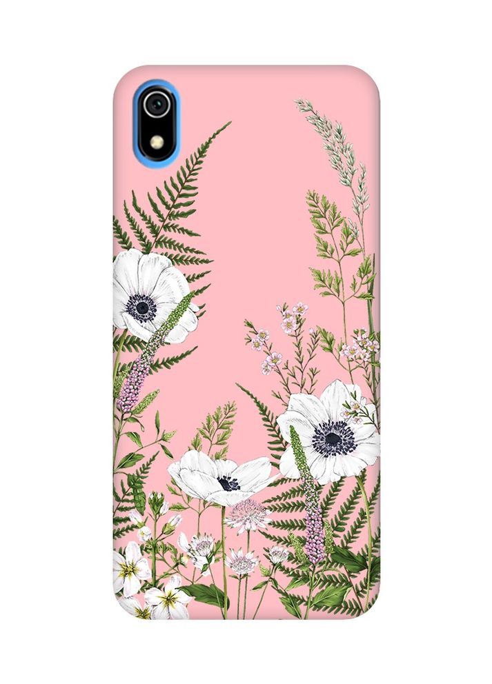 Матовий рожевий чохол на Xiaomi Redmi 7A:: Квіти польові (принт 363) Creative (360682281)