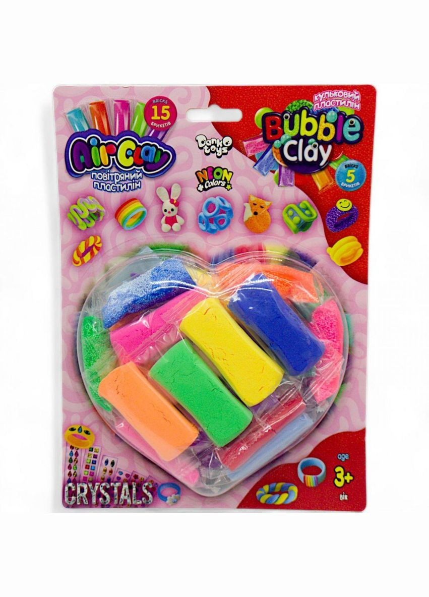Набор пластилина "Air Clay+Bubble Clay", кристалл (ARBB-03-01,02) Danko Toys (362436677)