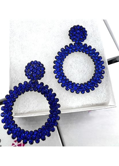 Сережки подвески в синих стразах No Brand (366891857)