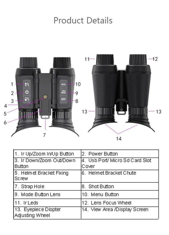 Тактический бинокль ночного видения NV8300 Super Light HD 4K (до 500м) + карта памяти 64Гб No Brand (333662439)