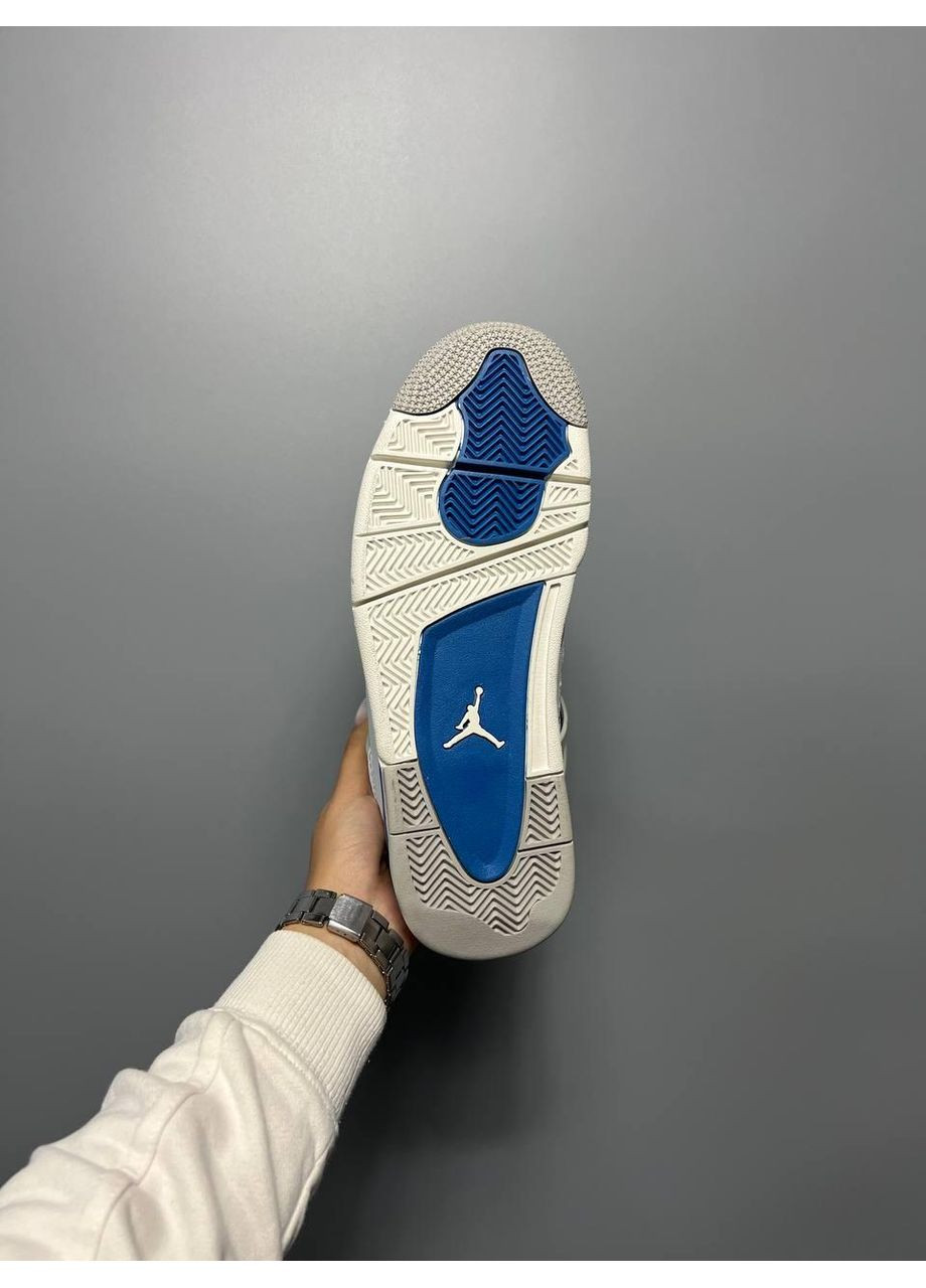 Белые демисезонные кроссовки мужские nike air jordan 4 retro golf military blue найк аир джордан No Brand