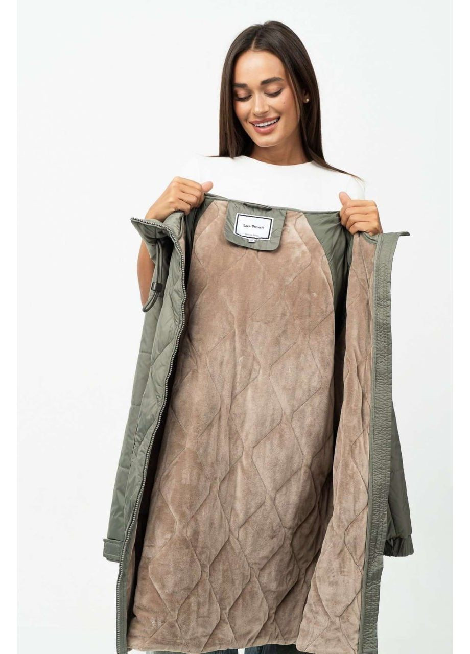 Світло-зелена демісезонна куртка на флісі осіння Lora Duvetti