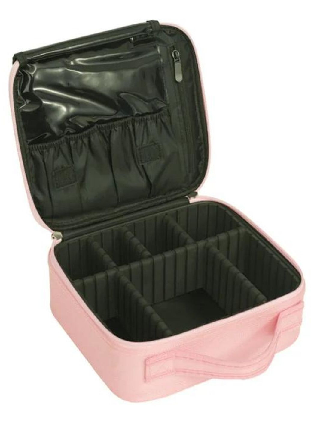 Органайзер бьюти кейс с зеркалом 26х23х10 см чемоданчик-сумка для хранения косметики и принадлежностей Розовый More Beauty box Pink (302664055)
