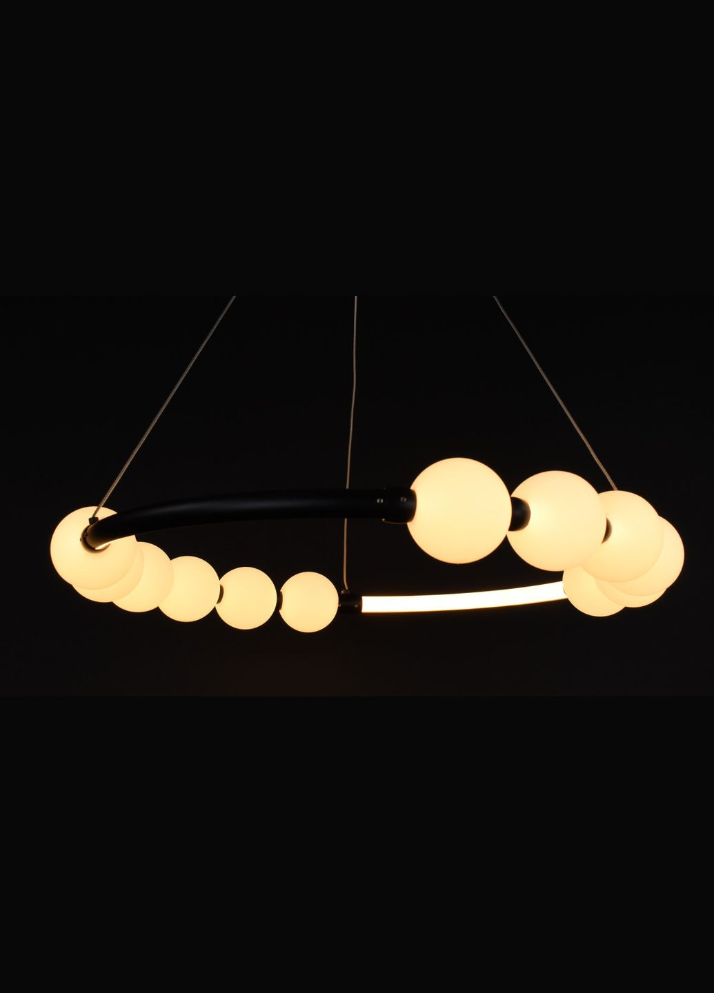 Люстра світлодіодна підвісна LED світильник для квартири на стелю лед 27725 Чорний 25-140х62х62 см. Sunnysky (364760480)