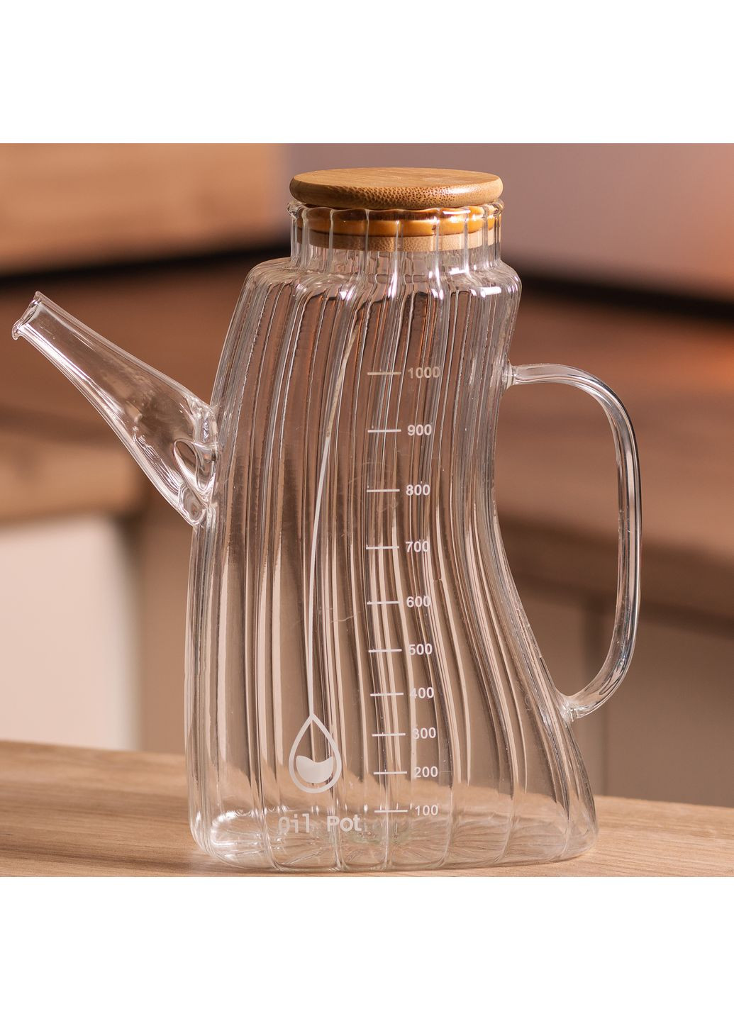 Чайник для масла и уксуса Yiwu HP-34-3 боросиликатное стекло с мерной шкалой 1 л No Brand (351361366)