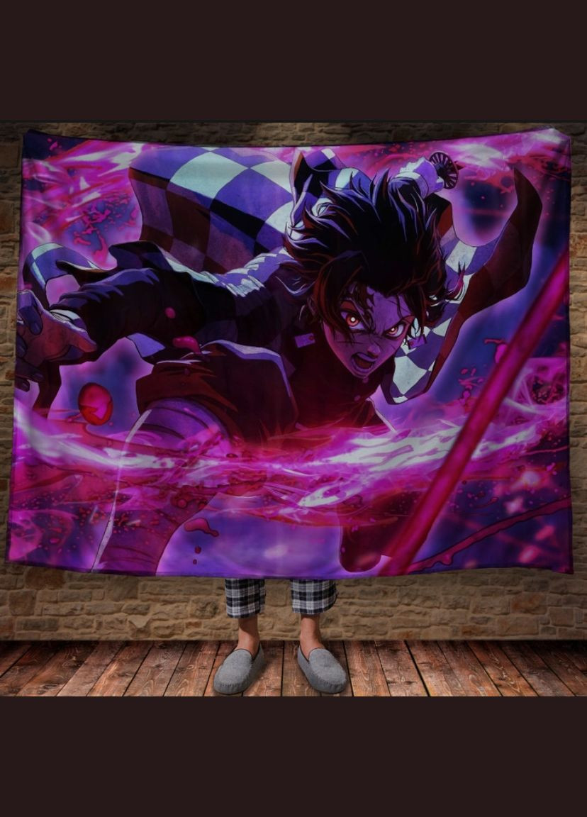 Плед з 3D принтом Tanjiro Kamado Anime Demon Slayer: Kimetsu No Yaiba Перша Креативна мануфактура PERFECTUS Плед (301868668)