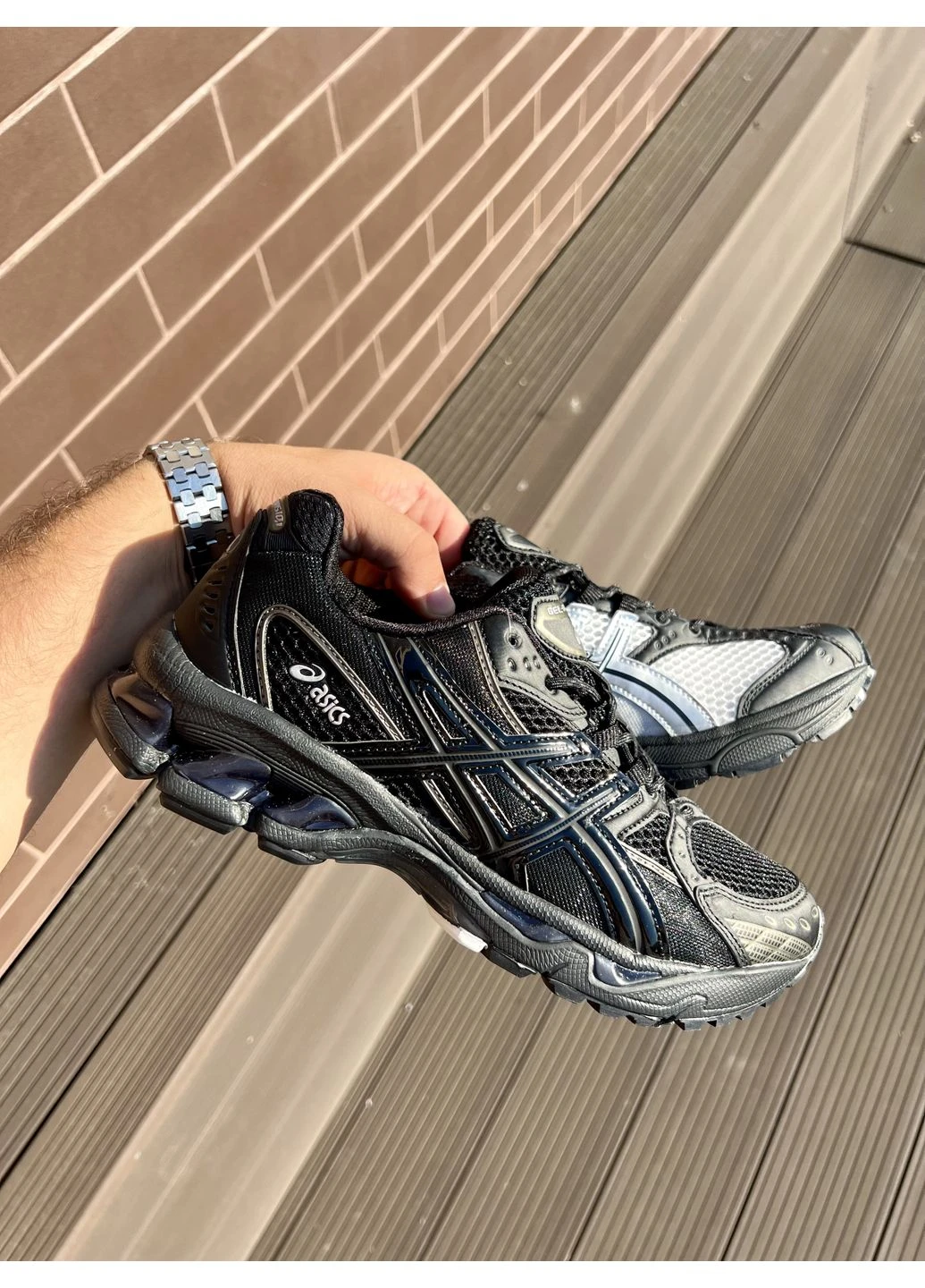 Белые летние кроссовки asics gel nimbus 10.1 black white асикс гель No Brand