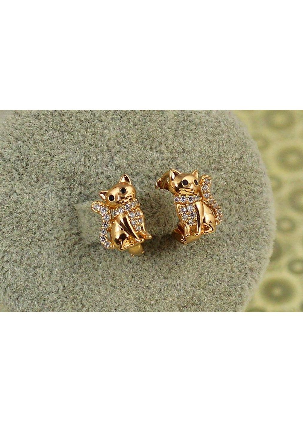 Сережки дитячі Кошенята 1,3 см золотисті Xuping Jewelry (362571300)