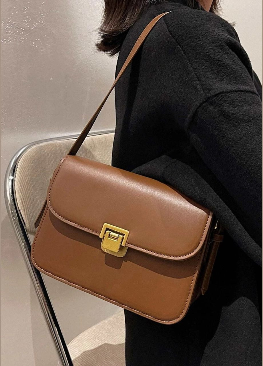 Жіноча сумка 8015 8018 крос-боді світло коричнева No Brand (280918007)