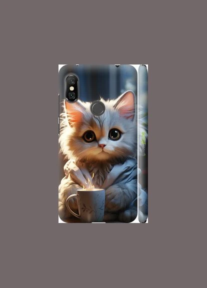 Чехол на Xiaomi Redmi Note 6 Pro White cat "5646m-1551-2448" Endorphone (348072603)