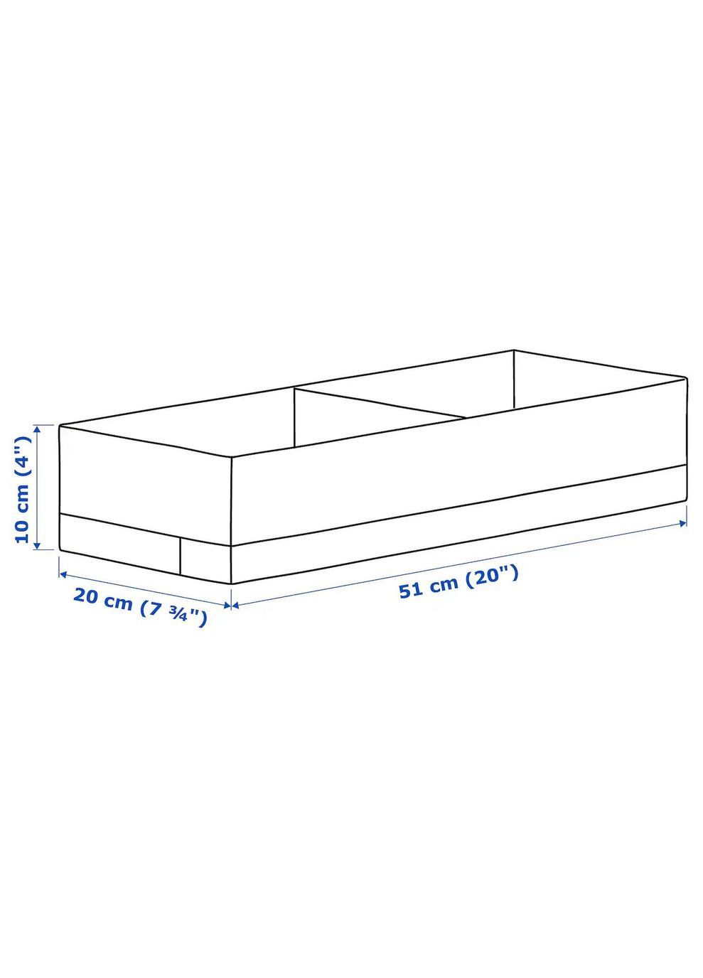 Ящик з відділеннями ІКЕА STUK 20х51х10 см білий (60474430) IKEA (267898822)